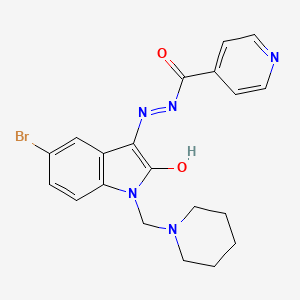 N'-[5-bromo-2-oxo-1-(1-piperidinylmethyl)-1,2-dihydro-3H-indol-3-ylidene]isonicotinohydrazide