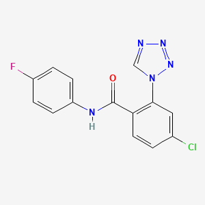 molecular formula C14H9ClFN5O B6039775 4-chloro-N-(4-fluorophenyl)-2-(1H-tetrazol-1-yl)benzamide 