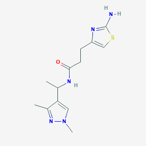 3-(2-amino-1,3-thiazol-4-yl)-N-[1-(1,3-dimethyl-1H-pyrazol-4-yl)ethyl]propanamide trifluoroacetate