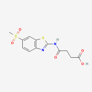 molecular formula C12H12N2O5S2 B6039788 4-{[6-(methylsulfonyl)-1,3-benzothiazol-2-yl]amino}-4-oxobutanoic acid 