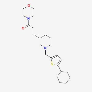 molecular formula C23H36N2O2S B6039791 4-(3-{1-[(5-cyclohexyl-2-thienyl)methyl]-3-piperidinyl}propanoyl)morpholine 