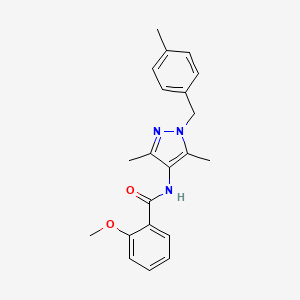 molecular formula C21H23N3O2 B6039811 N-[3,5-dimethyl-1-(4-methylbenzyl)-1H-pyrazol-4-yl]-2-methoxybenzamide 