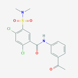 molecular formula C17H16Cl2N2O4S B6039833 N-(3-acetylphenyl)-2,4-dichloro-5-[(dimethylamino)sulfonyl]benzamide 