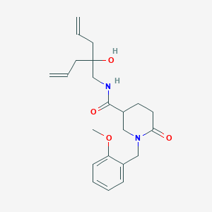 molecular formula C22H30N2O4 B6039856 N-(2-allyl-2-hydroxy-4-penten-1-yl)-1-(2-methoxybenzyl)-6-oxo-3-piperidinecarboxamide 