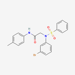 molecular formula C21H19BrN2O3S B6039860 N~2~-(3-bromophenyl)-N~1~-(4-methylphenyl)-N~2~-(phenylsulfonyl)glycinamide 