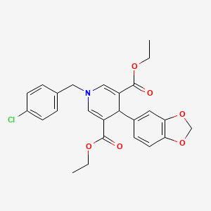 molecular formula C25H24ClNO6 B6039867 diethyl 4-(1,3-benzodioxol-5-yl)-1-(4-chlorobenzyl)-1,4-dihydro-3,5-pyridinedicarboxylate 