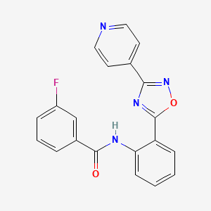 3-fluoro-N-{2-[3-(4-pyridinyl)-1,2,4-oxadiazol-5-yl]phenyl}benzamide