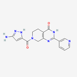 molecular formula C16H15N7O2 B6039885 7-[(5-amino-1H-pyrazol-3-yl)carbonyl]-2-pyridin-3-yl-5,6,7,8-tetrahydropyrido[3,4-d]pyrimidin-4(3H)-one 