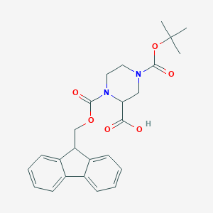 molecular formula C25H28N2O6 B060399 1-(((9h-Fluoren-9-yl)methoxy)carbonyl)-4-(tert-butoxycarbonyl)piperazine-2-carboxylic acid CAS No. 183742-23-6