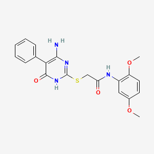 molecular formula C20H20N4O4S B6039923 2-[(4-amino-6-oxo-5-phenyl-1,6-dihydro-2-pyrimidinyl)thio]-N-(2,5-dimethoxyphenyl)acetamide 