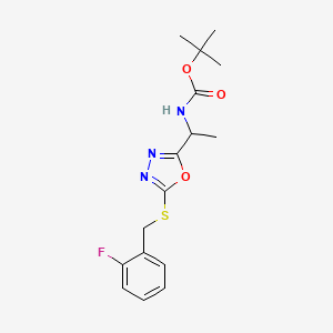 tert-butyl (1-{5-[(2-fluorobenzyl)thio]-1,3,4-oxadiazol-2-yl}ethyl)carbamate