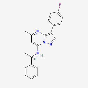 molecular formula C21H19FN4 B6039931 3-(4-fluorophenyl)-5-methyl-N-(1-phenylethyl)pyrazolo[1,5-a]pyrimidin-7-amine 