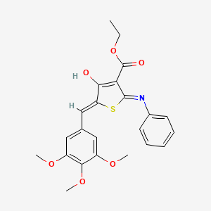 molecular formula C23H23NO6S B6039938 ethyl 2-anilino-4-oxo-5-(3,4,5-trimethoxybenzylidene)-4,5-dihydro-3-thiophenecarboxylate CAS No. 6057-30-3
