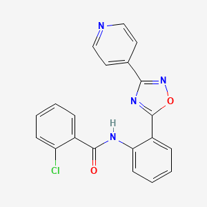 2-chloro-N-{2-[3-(4-pyridinyl)-1,2,4-oxadiazol-5-yl]phenyl}benzamide