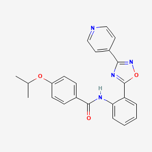 molecular formula C23H20N4O3 B603996 4-isopropoxy-N-{2-[3-(4-pyridinyl)-1,2,4-oxadiazol-5-yl]phenyl}benzamide CAS No. 1120266-20-7