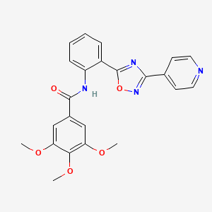molecular formula C23H20N4O5 B603997 3,4,5-trimethoxy-N-{2-[3-(4-pyridinyl)-1,2,4-oxadiazol-5-yl]phenyl}benzamide CAS No. 1119435-49-2