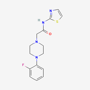 molecular formula C15H17FN4OS B6039979 2-[4-(2-fluorophenyl)piperazin-1-yl]-N-1,3-thiazol-2-ylacetamide 