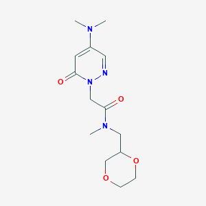 molecular formula C14H22N4O4 B6039988 2-[4-(dimethylamino)-6-oxo-1(6H)-pyridazinyl]-N-(1,4-dioxan-2-ylmethyl)-N-methylacetamide 