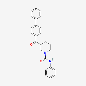 molecular formula C25H24N2O2 B6039996 3-(4-biphenylylcarbonyl)-N-phenyl-1-piperidinecarboxamide 