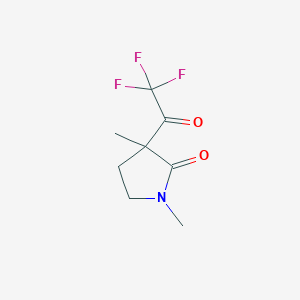 molecular formula C8H10F3NO2 B060400 1,3-Dimethyl-3-(trifluoroacetyl)-2-pyrrolidinone CAS No. 173549-69-4