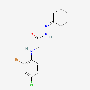 molecular formula C14H17BrClN3O B6040015 2-[(2-bromo-4-chlorophenyl)amino]-N'-cyclohexylideneacetohydrazide 