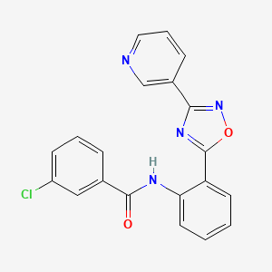3-chloro-N-{2-[3-(3-pyridinyl)-1,2,4-oxadiazol-5-yl]phenyl}benzamide