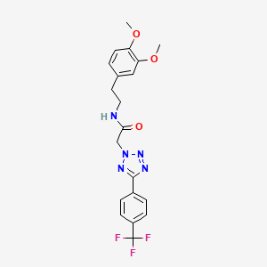 molecular formula C20H20F3N5O3 B6040022 N-[2-(3,4-dimethoxyphenyl)ethyl]-2-{5-[4-(trifluoromethyl)phenyl]-2H-tetrazol-2-yl}acetamide 