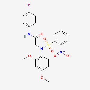 molecular formula C22H20FN3O7S B6040024 N~2~-(2,4-dimethoxyphenyl)-N~1~-(4-fluorophenyl)-N~2~-[(2-nitrophenyl)sulfonyl]glycinamide 