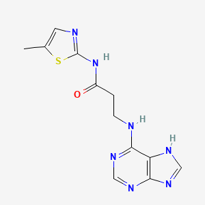 molecular formula C12H13N7OS B6040026 N~1~-(5-methyl-1,3-thiazol-2-yl)-N~3~-9H-purin-6-yl-beta-alaninamide 