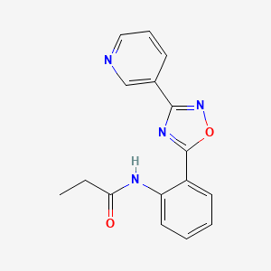 molecular formula C16H14N4O2 B604003 N-{2-[3-(3-pyridinyl)-1,2,4-oxadiazol-5-yl]phenyl}propanamide CAS No. 1119403-16-5