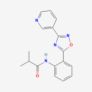 molecular formula C17H16N4O2 B604004 2-methyl-N-{2-[3-(3-pyridinyl)-1,2,4-oxadiazol-5-yl]phenyl}propanamide CAS No. 1119440-07-1