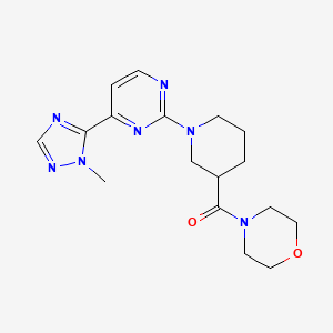 molecular formula C17H23N7O2 B6040051 4-({1-[4-(1-methyl-1H-1,2,4-triazol-5-yl)-2-pyrimidinyl]-3-piperidinyl}carbonyl)morpholine 