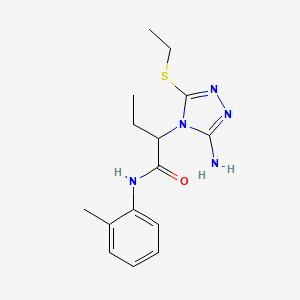 molecular formula C15H21N5OS B6040084 2-[3-amino-5-(ethylthio)-4H-1,2,4-triazol-4-yl]-N-(2-methylphenyl)butanamide 