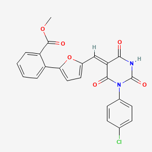 methyl 2-(5-{[1-(4-chlorophenyl)-2,4,6-trioxotetrahydro-5(2H)-pyrimidinylidene]methyl}-2-furyl)benzoate