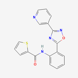 molecular formula C18H12N4O2S B604010 N-{2-[3-(3-pyridinyl)-1,2,4-oxadiazol-5-yl]phenyl}-2-thiophenecarboxamide CAS No. 1120233-59-1