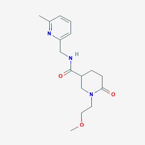 molecular formula C16H23N3O3 B6040103 1-(2-methoxyethyl)-N-[(6-methyl-2-pyridinyl)methyl]-6-oxo-3-piperidinecarboxamide 