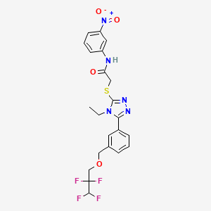 molecular formula C22H21F4N5O4S B6040109 2-[(4-ethyl-5-{3-[(2,2,3,3-tetrafluoropropoxy)methyl]phenyl}-4H-1,2,4-triazol-3-yl)thio]-N-(3-nitrophenyl)acetamide 