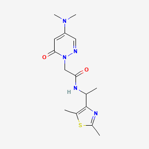 molecular formula C15H21N5O2S B6040112 2-[4-(dimethylamino)-6-oxo-1(6H)-pyridazinyl]-N-[1-(2,5-dimethyl-1,3-thiazol-4-yl)ethyl]acetamide 