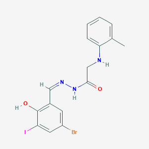 N'-(5-bromo-2-hydroxy-3-iodobenzylidene)-2-[(2-methylphenyl)amino]acetohydrazide