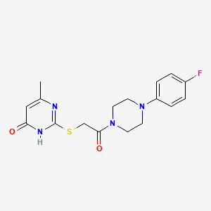 molecular formula C17H19FN4O2S B6040128 2-({2-[4-(4-fluorophenyl)-1-piperazinyl]-2-oxoethyl}thio)-6-methyl-4(3H)-pyrimidinone 