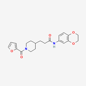 molecular formula C21H24N2O5 B6040135 N-(2,3-dihydro-1,4-benzodioxin-6-yl)-3-[1-(2-furoyl)-4-piperidinyl]propanamide 