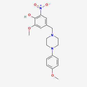 molecular formula C19H23N3O5 B6040147 2-methoxy-4-{[4-(4-methoxyphenyl)-1-piperazinyl]methyl}-6-nitrophenol 