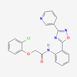 molecular formula C21H15ClN4O3 B604015 2-(2-chlorophenoxy)-N-{2-[3-(3-pyridinyl)-1,2,4-oxadiazol-5-yl]phenyl}acetamide CAS No. 1119437-35-2