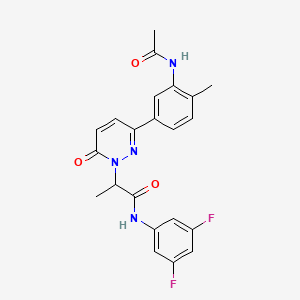 molecular formula C22H20F2N4O3 B6040153 2-[3-[3-(acetylamino)-4-methylphenyl]-6-oxo-1(6H)-pyridazinyl]-N-(3,5-difluorophenyl)propanamide 