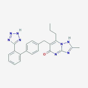molecular formula C23H22N8O B060402 (1,2,4)Triazolo(1,5-a)pyrimidin-5(1H)-one, 2-methyl-7-propyl-6-((2'-(1H-tetrazol-5-yl)(1,1'-biphenyl)-4-yl)methyl)- CAS No. 168152-73-6