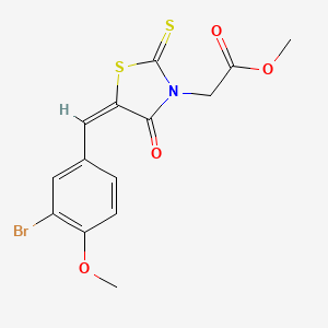 molecular formula C14H12BrNO4S2 B6040202 methyl [5-(3-bromo-4-methoxybenzylidene)-4-oxo-2-thioxo-1,3-thiazolidin-3-yl]acetate CAS No. 6139-64-6