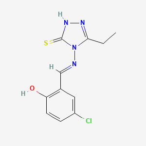 4-chloro-2-{[(3-ethyl-5-mercapto-4H-1,2,4-triazol-4-yl)imino]methyl}phenol
