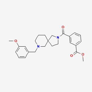 molecular formula C25H30N2O4 B6040217 methyl 3-{[7-(3-methoxybenzyl)-2,7-diazaspiro[4.5]dec-2-yl]carbonyl}benzoate 