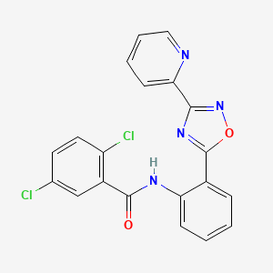 molecular formula C20H12Cl2N4O2 B604022 2,5-dichloro-N-{2-[3-(2-pyridinyl)-1,2,4-oxadiazol-5-yl]phenyl}benzamide CAS No. 1119430-19-1
