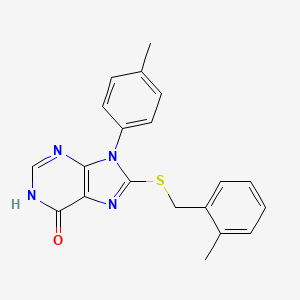 molecular formula C20H18N4OS B6040228 8-[(2-methylbenzyl)thio]-9-(4-methylphenyl)-1,9-dihydro-6H-purin-6-one 